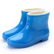 Giày đi mưa mùa đông cho nữ ống thấp ống ngắn ấm áp