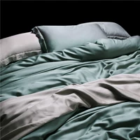 80 bộ giường ngủ Tencel bốn bộ chăn bằng lụa tơ tằm phủ chăn màu rắn hai mặt giường ngủ màu nude Tencel - Bộ đồ giường bốn mảnh chăn ga