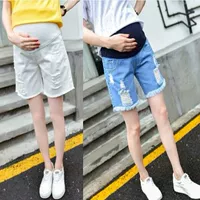 XL quần áo thai sản 200 kg mùa hè nạp chất béo MM loose mang thai quần short denim mặc dạ dày lift 5 điểm xà cạp quần bầu đẹp