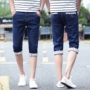 Mùa hè của Nam Giới Hàn Quốc Slim Denim Shorts Nam Bàn Chân Mỏng Bảy điểm Jeans Stretch Casual 7 Quần phong cách vintage nam
