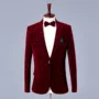 Đàn ông mới tự trồng trang phục phòng thu quần áo họp thường niên trang phục đặt tiệc sân khấu rượu vang đỏ phù hợp với cashmere - Suit phù hợp bộ vest nam