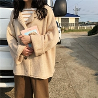 Mới của Hàn Quốc chic phong cách thời trang đơn ngực lỏng dài tay áo khoác cardigan màu sắc hoang dã áo len áo len phụ nữ thời trang công sở hàn quốc