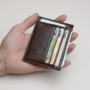 Lớp đầu tiên của người đàn ông da mini siêu mỏng da gói thẻ nhỏ nữ đa thẻ chủ thẻ tín dụng thẻ set coin purse coin ví tiền nữ