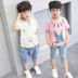 Chàng trai bộ trẻ em mùa hè phù hợp với trẻ em đan thường hai mảnh mùa hè ngắn tay bé phù hợp với Phù hợp với trẻ em