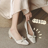 Свадебные туфли, обувь, осеннее платье на высоком каблуке, 2024 года, для подружки невесты, в стиле Шанель, французский стиль