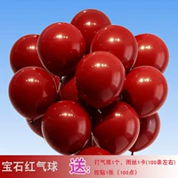 Круглый бордовый металлический воздушный шар, украшение, макет, популярно в интернете, увеличенная толщина, с драгоценным камнем