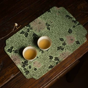 Dexin Pavilion Jacquard Tea Mat Damask Table Flag Trung Quốc thổ cẩm Trà Trà Bộ Vải Khăn trải bàn Placemat Coaster - Trà sứ