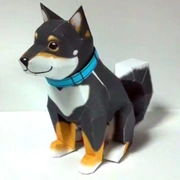 Black Shiba Inu Animal Cat Dog Handmade Paper DIY DIY Paper Model Model - Mô hình giấy