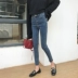 Mùa thu và mùa đông của phụ nữ Hàn Quốc phiên bản của retro hoang dã Slim side khe jeans cao eo là mỏng quần bút chì chân quần thời trang nữ 2021 Quần jean