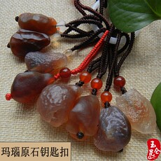 Подвеска для автомобиля 原创设计天然戈壁枣红色 糖心 冰糖葡萄干玛瑙原石钥匙扣挂件吊坠