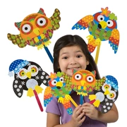 Trẻ em mẫu giáo làm bằng tay nghệ thuật và vật liệu thủ công sáng tạo dán chim đồ chơi cha mẹ và con tương tác DIY trò chơi