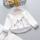 Quần áo trẻ em xuân 1-2-3 tuổi bé áo thun bé trai và bé gái cotton giản dị cổ tròn chạm đáy áo sơ mi bé - Áo thun