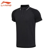 Mùa hè 2017 mới chính hãng Li Ning áo sơ mi nam tay ngắn trung niên nam ve áo polo áo sơ mi thể thao giản dị nửa tay