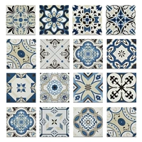 Средиземноморский стиль синяя плитка испанская геометрическая орфографическая плитка Смешанная настенная плитка 200x200 мм
