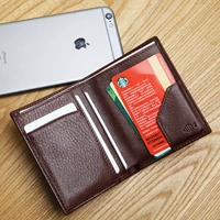 LANSPACE Blue Skin's Men's Lethail Small Wallet Ultra -Thin Cowne Cystle Clip Super маленький карман карман монет