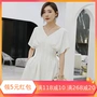 2019 mới giản dị thời trang khí eo eo ngắn cổ chữ V một chiếc váy jumpsuit nữ mùa hè thu đông trắng đen - Sản phẩm HOT thời trang nữ