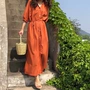 Mùa hè Sản Phẩm Mới Hàn Quốc chic Pháp Thanh Lịch Tối Giản Màu Rắn Đơn Ngực Xếp Li Cổ Áo Sơ Mi Dress váy dạ hội