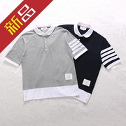 Cổ điển mới tb polo áo sơ mi nam giới và phụ nữ vài mô hình slim ve áo triều thương hiệu ngắn tay giản dị ve áo T-Shirt