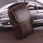 Túi da điện thoại di động nam đeo túi đeo lưng 5,5 inch đa chức năng mẫu dọc ví da trung niên ngoài trời