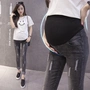 Bà bầu mang quần legging nâng bụng quần 9 quần jeans thu đông 2018 mới thủy triều mẹ 3-9 tháng quần bầu thời trang