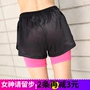 Hàn quốc phiên bản của quần short tập thể dục nữ mùa hè chống ánh sáng giả hai kích thước lớn chất béo mm chạy cao eo quần nóng lỏng khô nhanh quần gym 2 lớp