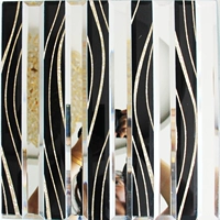 3*30 см белое зеркало+черная кривая