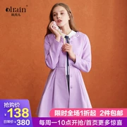 2019 phụ nữ mới Ou Yuer mùa thu đông mặc váy eo trong đoạn dài nhỏ thơm áo len dài tay - Trung bình và dài Coat