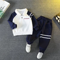 Утепленная толстовка для мальчиков, детская футболка polo, демисезонный комплект, коллекция 2023, в западном стиле