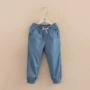 Quần jean trẻ em hè 2019 phiên bản Hàn Quốc cho bé gái mới quần áo trẻ em quần 9 quần chống muỗi kz-8513 - Quần jean quần denim bé gái xuân hè
