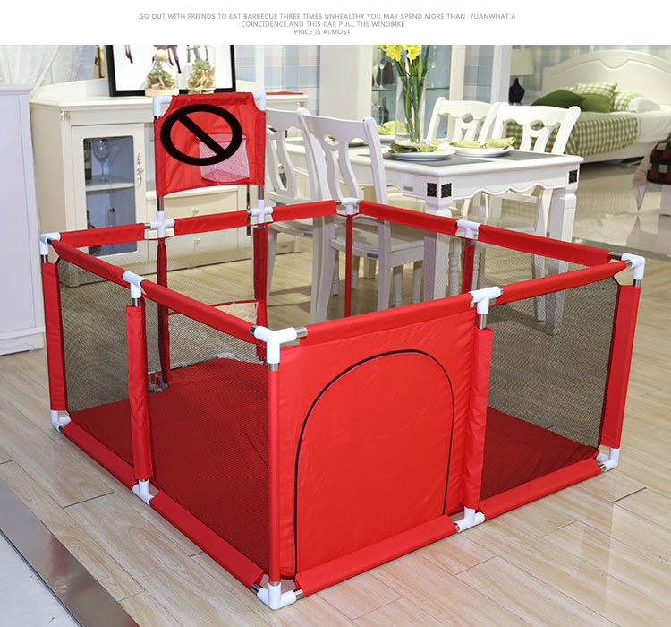 Four Sides 1.2X1.2m + Full Basket + Giftchildren game enclosure Protective fence baby baby indoor Fall prevention household RIZ-ZOAWD Creeping mat security Learn to walk fence