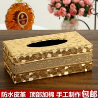 Кожаная бумажная коробка с пашелькой в ​​европейском стиле домашняя насосная коробочка для отеля специальная салфетка Carton Creative Paper Box Wood Wood