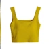 Áo vest dệt kim cổ vuông lụa băng với đệm ngực của phụ nữ mặc bên ngoài áo ngực một mảnh đế bên trong 2020 new top mùa hè - Áo vest Áo vest