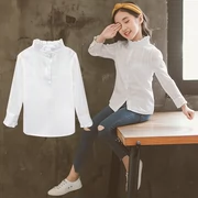 Áo sơ mi nữ dài tay công chúa mùa thu 2018 mới to sơ mi trẻ em nước ngoài trẻ em phiên bản Hàn Quốc của quần áo cotton trắng tinh khiết