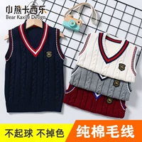 Детский шерстяной жилет, удерживающий тепло трикотажный свитер подходит для мужчин и женщин, форма для школьников, делается под заказ