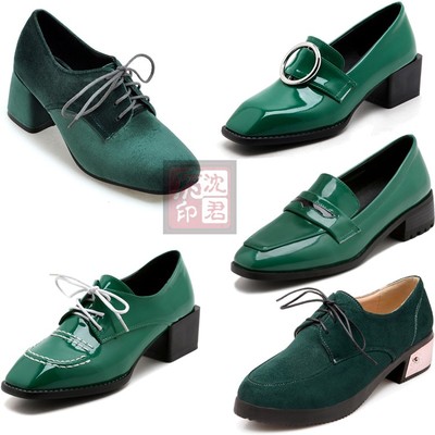 taobao agent Jojo's wonderful adventure part of the fourth Oriental battle COSplay shoes green lace -up leather shoes