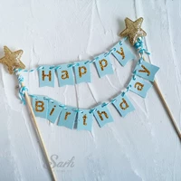 Blue Golden Star Alphabet Flag