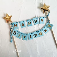 Blue Golden Star Alphabet Flag