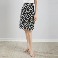 Шелковая приталенная юбка, цветочный принт, высокая талия, А-силуэт, 2021 года