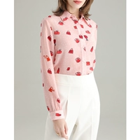 Розовая шелковая рубашка, модный осенний топ, в западном стиле