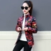 Áo chống mưa nữ ngắn phần cổ áo mỏng xuống áo khoác cotton XL áo khoác cotton nhỏ mùa thu đông 2018 mới - Bông Bông