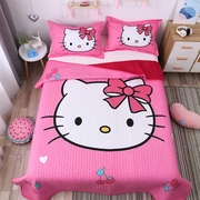 Hàn Quốc phiên bản của phim hoạt hình bông ba mảnh bìa giường hai mặt bông và nhung vải bông bộ đồ giường bốn mùa con mảnh duy nhất của mùa thu và mùa đông - Trải giường