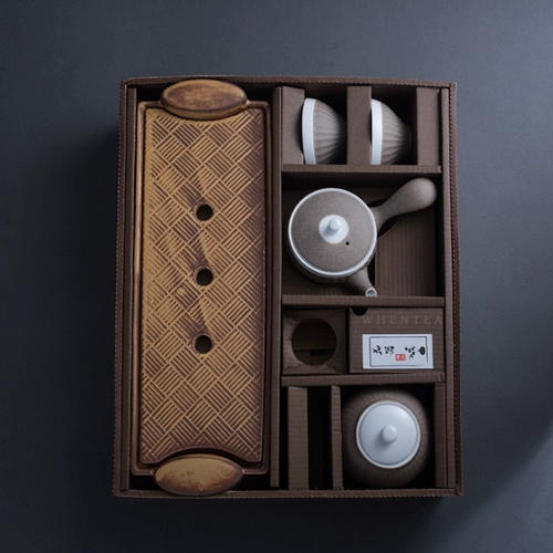 Вэнь, скажет | Японская каменная глазурь боковая набор поставляется с фильтрацией творческой ретро -грубой керамики, чтобы дать кунг -фу чайную посуду