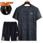 Bộ đồ thể thao nam Li Ning 2019 mùa hè tay ngắn chạy bộ thể thao quần áo nhanh khô cầu lông mặc XL phù hợp - Thể thao sau bộ adidas nam