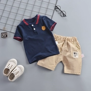 Quần áo trẻ em bé trai và bé gái mùa hè phù hợp với quần áo mùa hè quần áo trẻ em tay ngắn hai mảnh 0-1-2-3-4 tuổi - Phù hợp với trẻ em