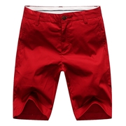 Mùa hè cộng với phân bón xl quần short màu đỏ nam màu bông mỏng thường năm điểm quần chất béo, chất béo sáu điểm quần