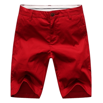 Mùa hè cộng với phân bón xl quần short màu đỏ nam màu bông mỏng thường năm điểm quần chất béo, chất béo sáu điểm quần Cực lớn