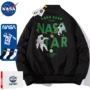 áo khoác bóng chày Phi hành gia NASA chung áo khoác mùa thu đông dày phi công áo khoác cặp đôi sinh viên thủy triều thương hiệu đồng phục bóng chày đệm bông áo khoác jean nam