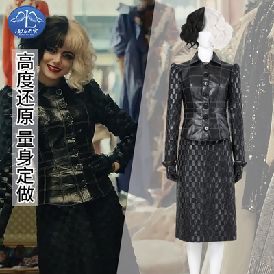 taobao agent Wan Road Yunxiao Black and White Witch Kuyra COS clothes Black leather clothes customized 101 loyal dog villain European and American fashion