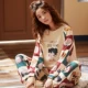 Bộ đồ ngủ nữ mùa xuân và mùa thu cotton dài tay mặc nhà mùa thu và mùa đông Cotton mỏng Hàn Quốc Bộ kích thước lớn tươi - Cặp đôi