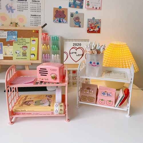 INS Girl Heart Heart Desktop Хирургия многослойное общежитие Студент Симпатичный косметический хранение Дом Дом офис